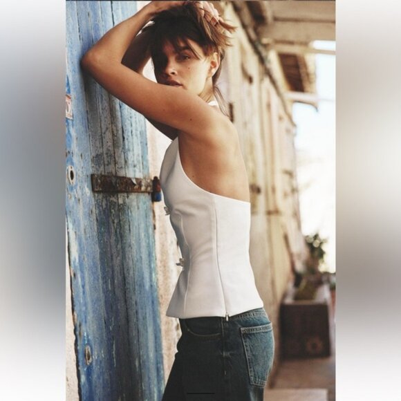 ZARA BOW HALTER TOP - Picture 5 of 9